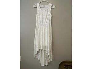 Charlotte Russe Ivory High-Low Lace Dress Size S